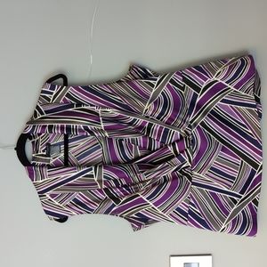 Ann Taylor sleeveless, multicolor patterned blouse. Size 18.